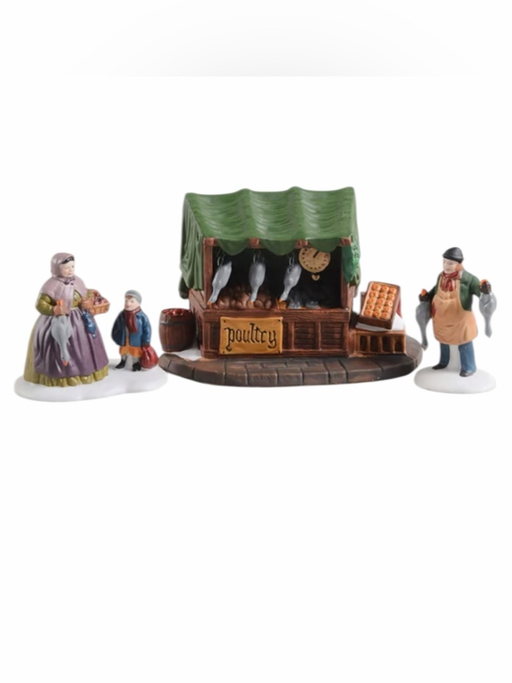 Dept 56 Poultry Market Heritage Village Dickens Series #5559-0 Set of 3 EUC Box